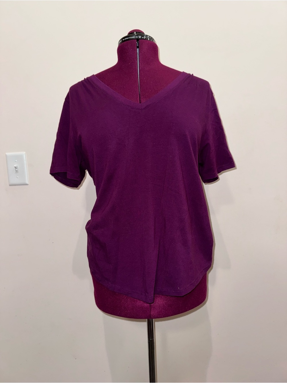 Terra & Sky Plum V-Neck Short Sleeve Tee